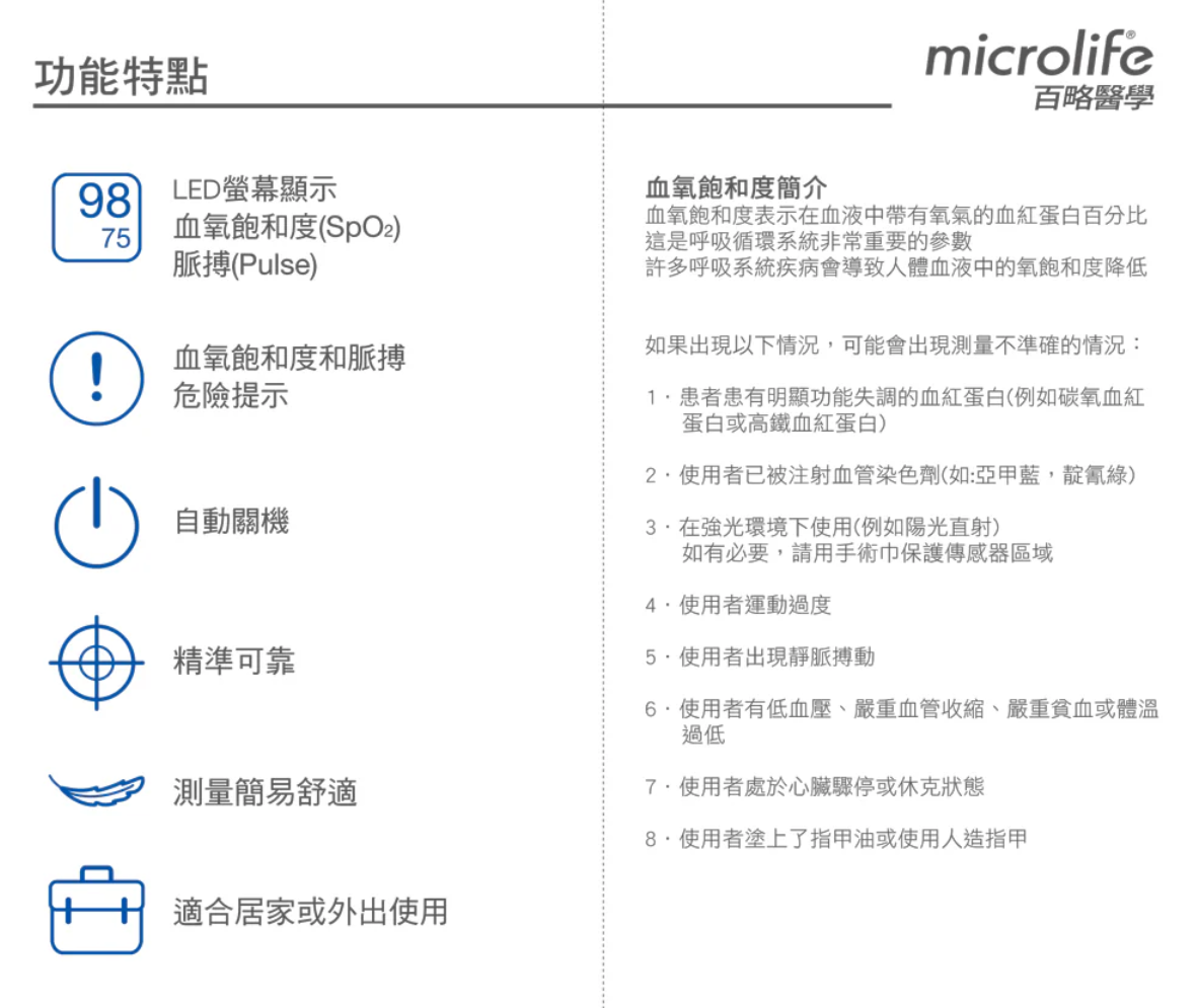 08 Microlife百略 手指型血氧機jpd 500e